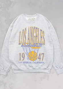  90's Vintage Los Angeles Basketball Oversized Sweatshirt