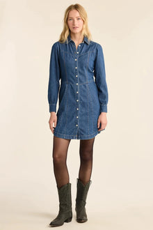  Button Front Chambray Dress