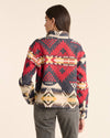 Half Zip Chamois Pullover- Nehalem Navy/Red Multi