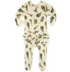 Organic Ruffle Zipper Footed Romper- Fresh Veggies