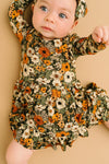 Rustic Blooms Long Sleeve Bodysuit Bamboo Dress