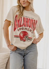 Ou Sooners Established Date Helmet Off White Thrifted Tee