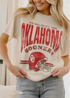 Ou Sooners Established Date Helmet Off White Thrifted Tee