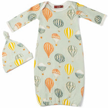  Organic NB Gown & Hat Set- Vintage Balloons