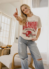 Ou Sooners Established Date Helmet Off White Thrifted Tee