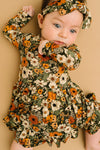Rustic Blooms Long Sleeve Bodysuit Bamboo Dress