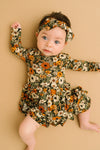 Rustic Blooms Long Sleeve Bodysuit Bamboo Dress