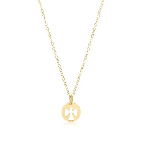 egirl 14" Necklace Gold- Guardian Angel Small Disc