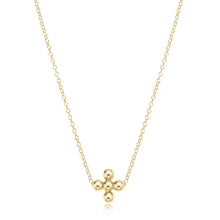  Enewton 16" Necklace Gold- Classic Beaded Cross Gold- 3mm Bead Gold