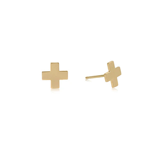 Enewton Signature Cross Stud- Gold