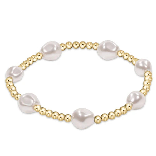 Enewton Admire Gold 3mm Bead Bracelet- Pearl