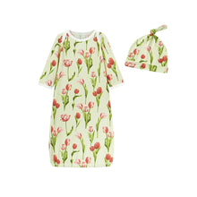  Luxe Stretch NB Gown & Hat Set 0-3M