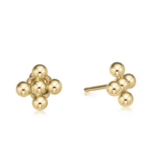  enewton Classic Beaded Signature Cross Stud- 3mm Bead Gold