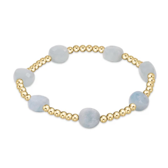 enewton Admire Gold 3mm Bead Bracelet- Aquamarine