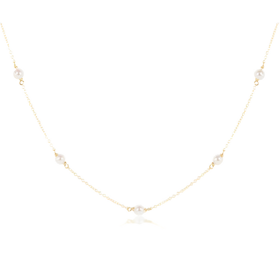 enewton 15" Choker Simplicity Chain Gold 4mm Pearl