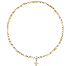  egirl Classic Gold 2mm Bead Bracelet- Signature Cross Small Gold Charm