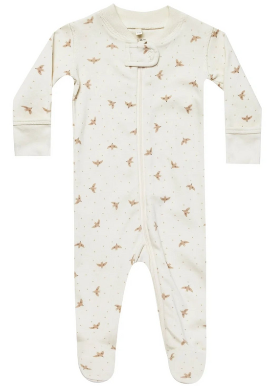 Zip Long Sleeve Sleeper Footie - Doves