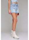 Ava High Rise A Line Denim Shorts