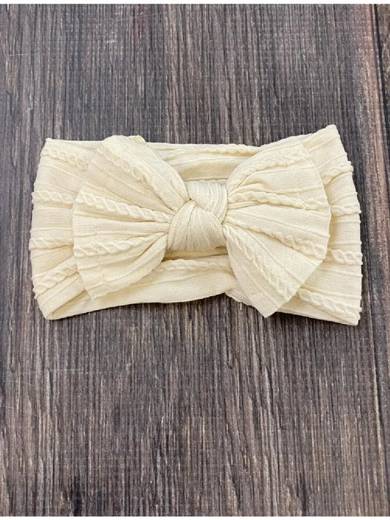 Cable Knit Bow Headband