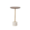Metal & Mango Wood Martini Table with Marble Base