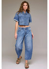 Sammie High Rise Barrel Jean