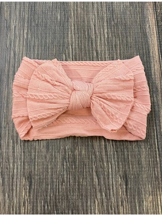 Cable Knit Bow Headband