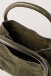 Barlow Suede Bucket Bag- Dark Olive