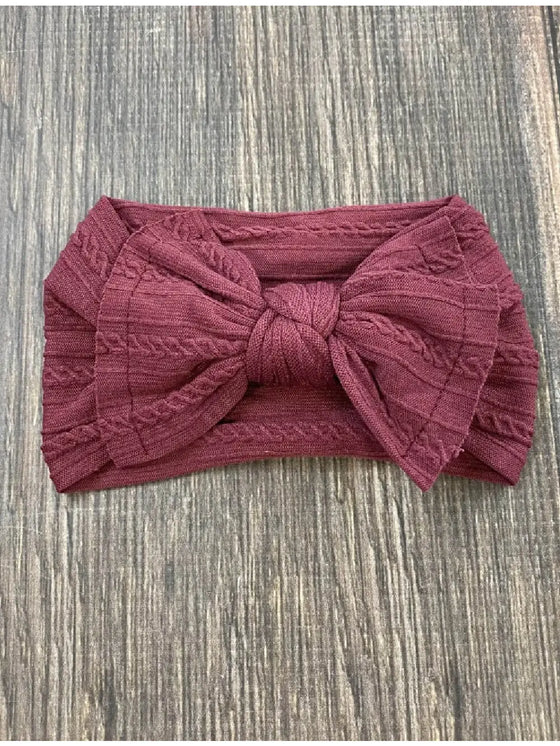 Cable Knit Bow Headband