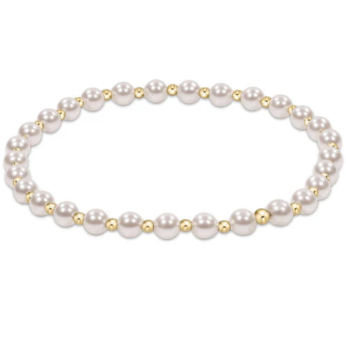 Enewton Classic Grateful Pattern 4mm Bead Bracelet- Pearl