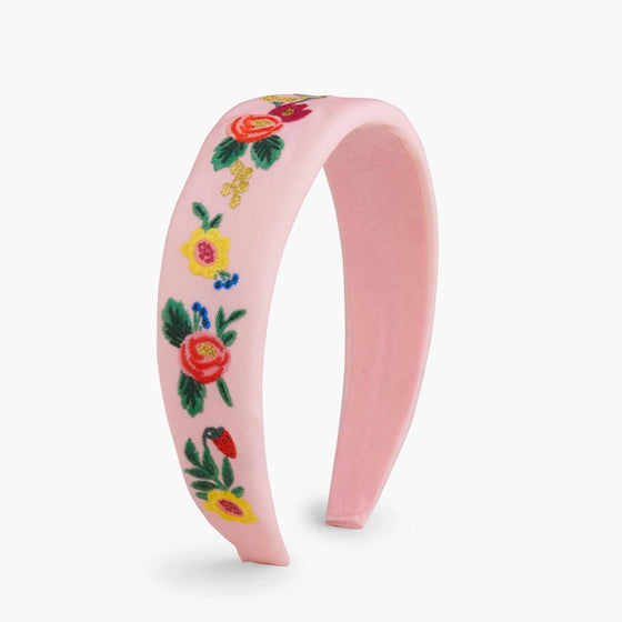 Climbing Roses Embroidered Headband