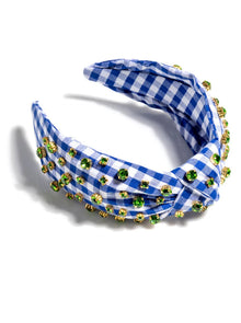  Embellished Gingham Knotted Headband