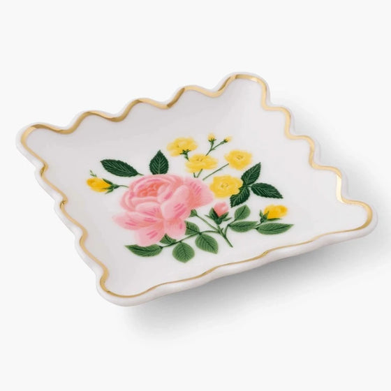 Roses Scalloped Ring Dish